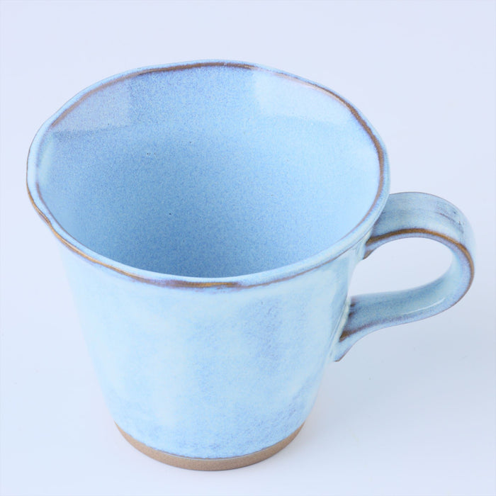 Mino Ware Kayame Cup & Saucer, Shirokinyo - 5.1 fl oz, Pale Light Blue