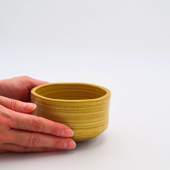 Ceramic Matcha Bowl 400ml 13.6 oz, Brush Stroke Pattern, Black