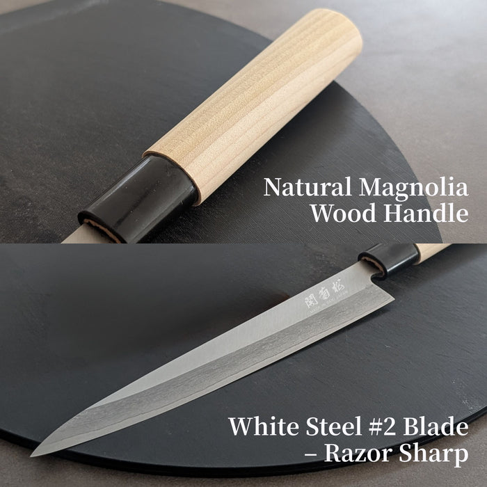 Hand-Forged Left-Handed Sashimi Knife – White Steel Blade