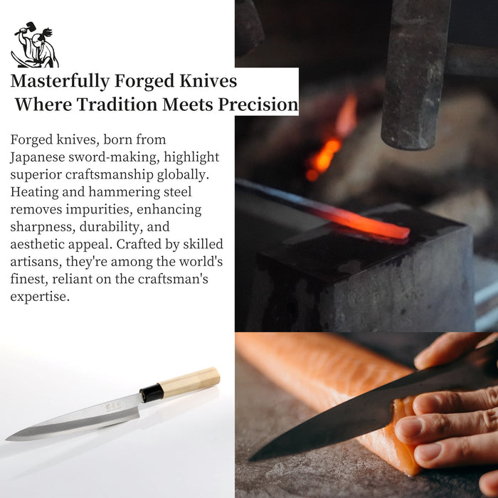 Hand-Forged Left-Handed Sashimi Knife – White Steel Blade