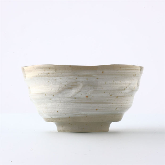 MIno Yaki(Ware) Handmade Japanese Rice Bowls Japanese Poem Owl Design, Set of 2, 4.5 inch, Cereal Bowls, Ceramic Miso Soup Bowls