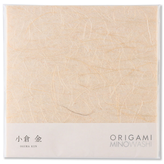 Japanese traditional Mino Washi Origami Paper - Ogura Kin Gold, 6.1 inch, 20 Sheet - High Quality Washi Paper, Natural Hemp Fiber Texture