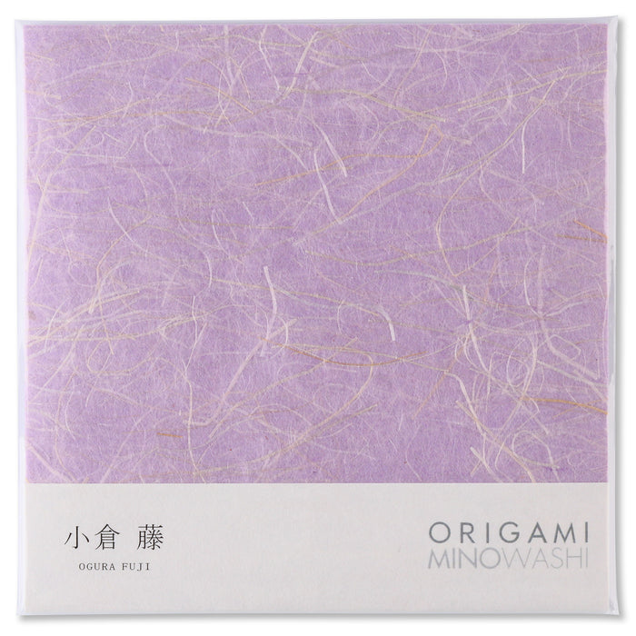 Japanese traditional Mino Washi Origami Paper - Ogura Fuji Purple, 6.1 inch, 20 Sheet - High Quality Washi Paper, Natural Hemp Fiber Texture