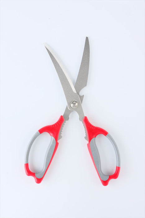 Seki Japan Kitchen Shears MATE, Stainless Steel Multi-Function Kitchen Scissors, Soft Grip, Long & Curve Blade