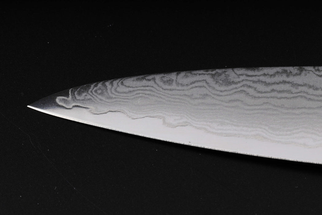 Iseya Jihei Damascus Paring Knife 76mm Japanese Kitchen Knife Black Pakka Handle G-0