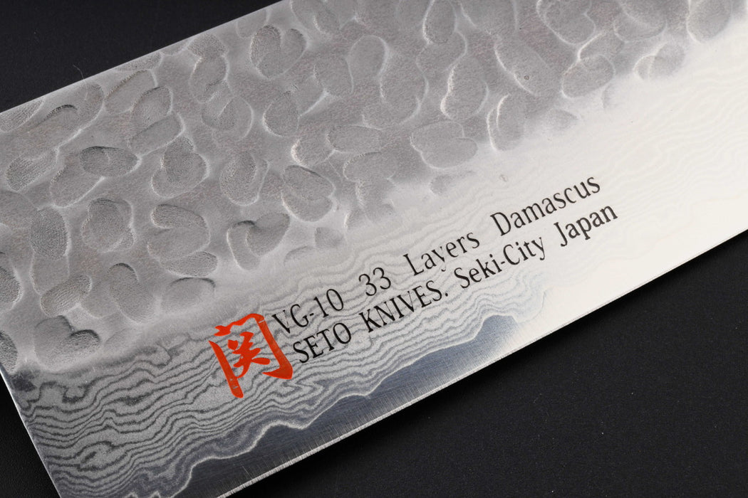 Iseya Jihei Hand-Forged Damascus Paring Knife 76mm Japanese Knife Laminated Wood Handle Mahogany Ferrule I-0