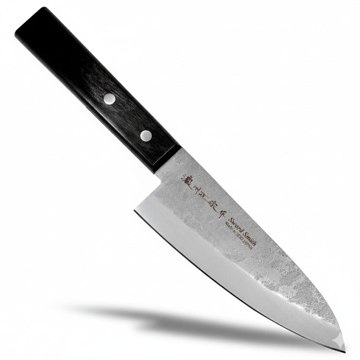 Seki Japan MASAMUNE Nashiji 6.1in Stainless Steel Sashimi Deba Knife Black Wood