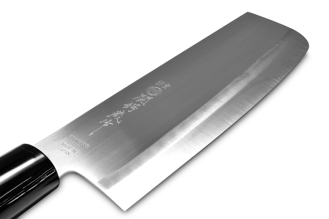 Seki Japan TSUBAZO Japanese Vegetable Kitchen Knife, Stainless Steel Nakiri Knife, Shiraki Handle, 170 mm (6.7 in)