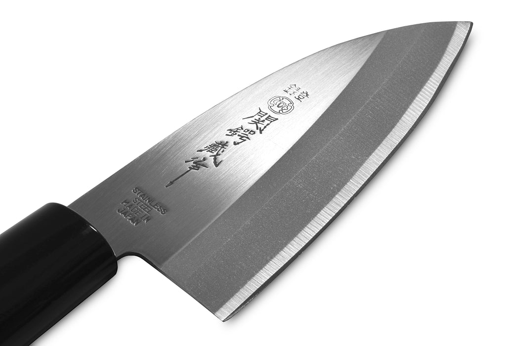 Seki Japan TSUBAZO Small Deba Knife, Japanese Sushi Chef Knife, Stainless Steel Sashimi Shiraki Handle, 105 mm (4.1 in)