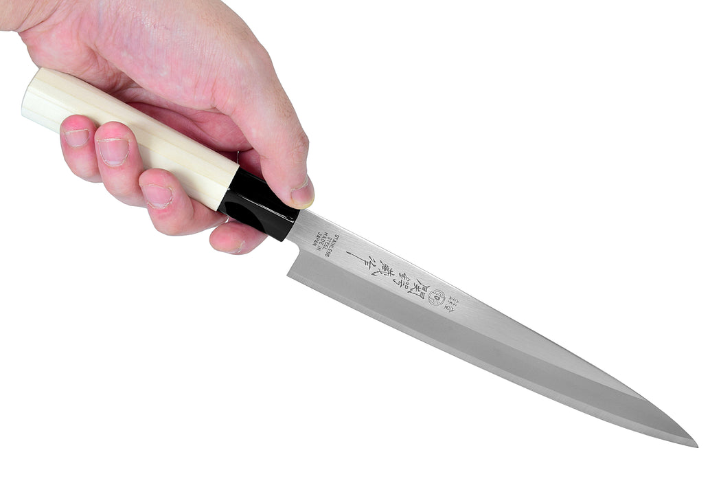 Seki Japan TSUBAZO Yanagiba Knife Japanese Sushi Chef Knife, Stainless Steel Sashimi , Shiraki Handle, 210 mm (8.3 in)