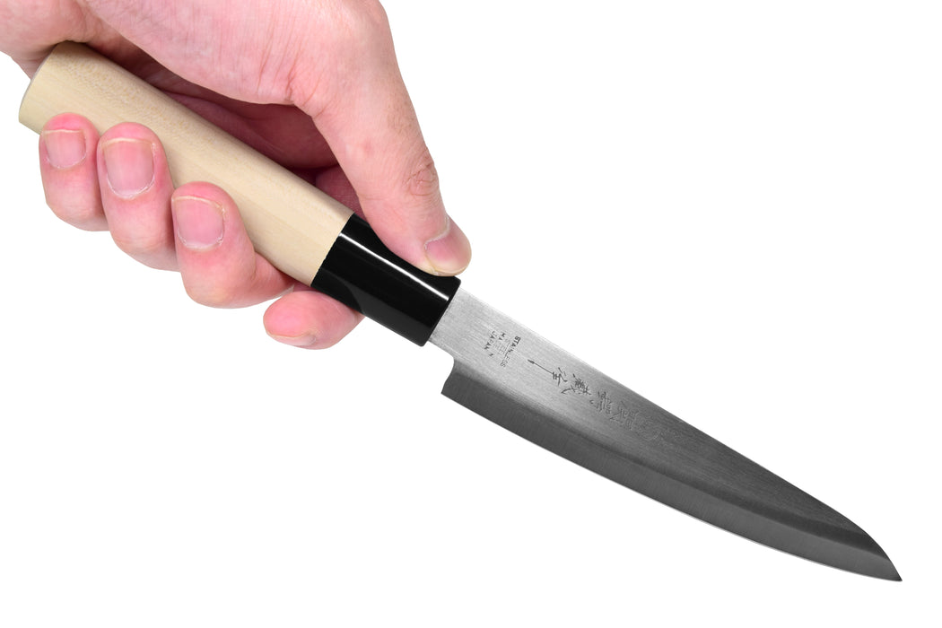 Seki Japan TSUBAZO Japanese Utility Petty Knife, Stainless Steel Fruit Knife, Shiraki Handle, 120 mm (4.7 in)