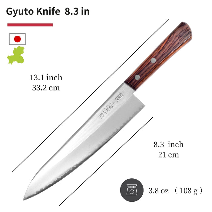 Seki Japan Miyabi Isshin Kitchen Gyuto Chef's Knife 210mm 8.3 in KANETSUGU Stainless Steel
