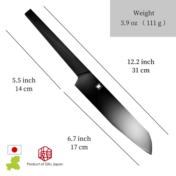 Seki Japan Via Kitchen Japanese Utility Chef Kitchen Knife, Molybdenum Steel Santoku Knife, TPR & ABS Handle, 175 mm (6.8 in)