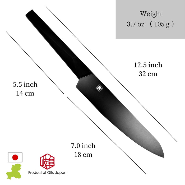 Seki Japan Via Kitchen Japanese Chef Kitchen Knife, Molybdenum Steel Gyuto Knife, TPR & ABS Handle, 185 mm (7.2 in)