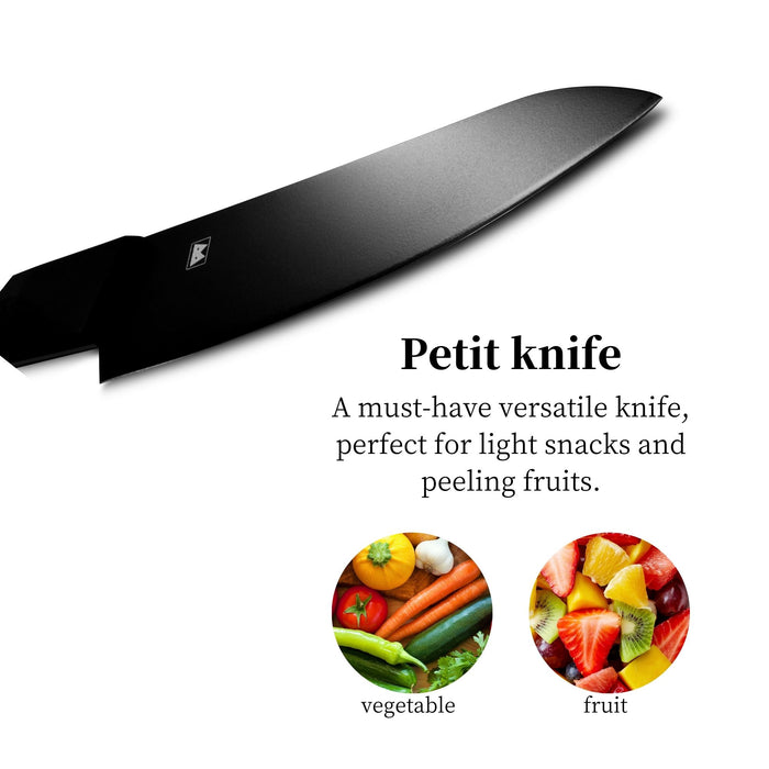 Seki Japan Via Kitchen Japanese Utility Petty Knife, Molybdenum Steel Fruit Knife, TPR & ABS Handle, 140 mm (5.5 in)