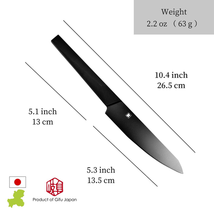 Seki Japan Via Kitchen Japanese Utility Petty Knife, Molybdenum Steel Fruit Knife, TPR & ABS Handle, 140 mm (5.5 in)