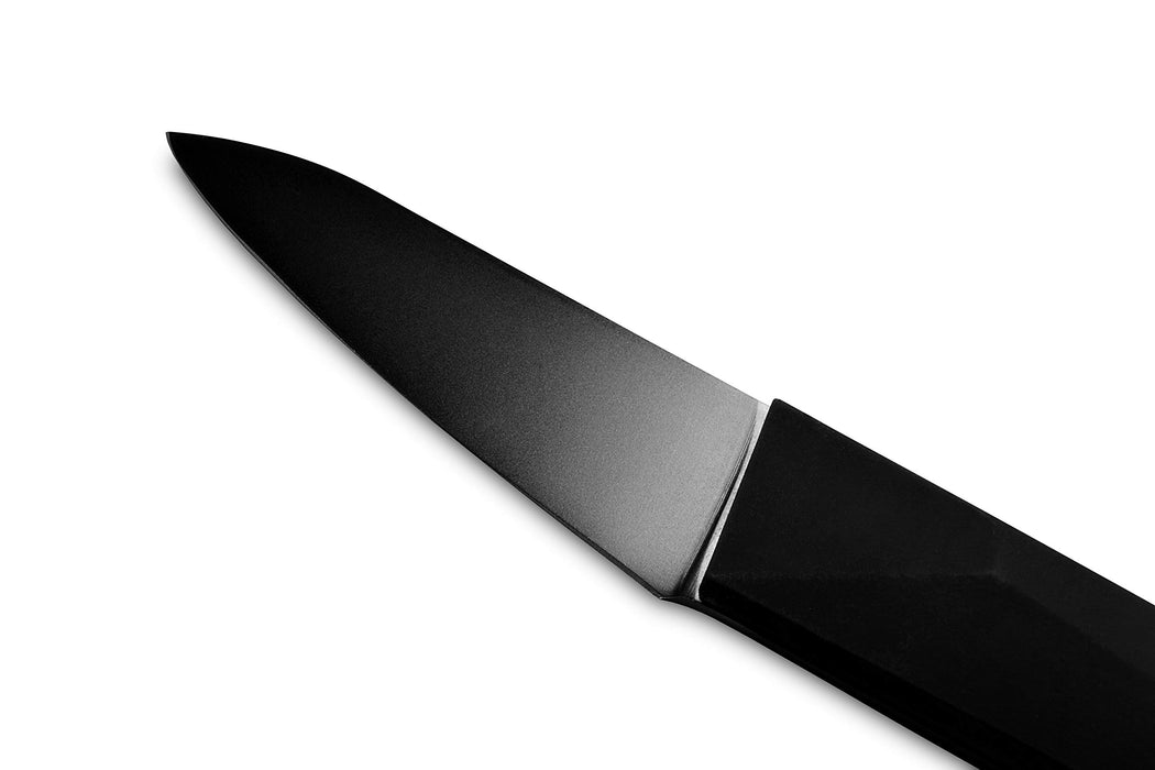 Seki Japan Via Kitchen Japanese Utility Paring Knife, Molybdenum Steel Fruit Knife, TPR & ABS Handle, 100 mm (3.9 in)