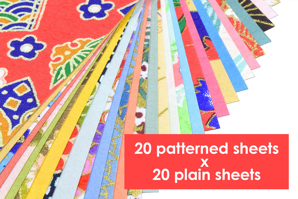 Mino Washi Yuzen Origami Paper Assorted Design 6 inch 40 Sheets