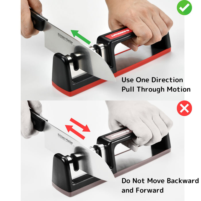 Seki Japan Kitchen Knife Sharpener, 3 Stage Diamond, Carbide and Ceramic Honing System, Restore and Polish Blades, Sharpens Dull Knives Quickly