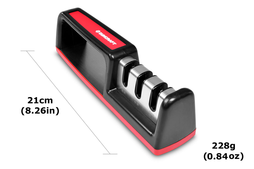 Seki Japan Kitchen Knife Sharpener, 3 Stage Diamond, Carbide and Ceramic Honing System, Restore and Polish Blades, Sharpens Dull Knives Quickly