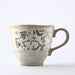 Japanese Mino Yaki(Ware) Ceramic Coffee Mugs Set of 2, Japanese Poem Cat Design, Gray 8.8 fl oz, Handmade Tea Cups, for Tea Ceremony, Green Tea, Matcha Tea, Japanese Cute Gifts
