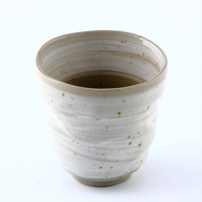 Authentic Mino Yaki(Ware) Handmade Japanese Tea Cups Yunomi Teacup Mug, Japanese Poem Jizo Statue Design Gray, 6.4 fl. oz Set of 2, Ceramic, Tea Party Set, Japanese Gifts, Green Tea, Matcha Tea