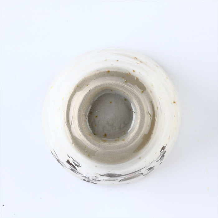 Authentic Mino Yaki(Ware) Handmade Japanese Tea Cups Yunomi Teacup Mug, Japanese Poem Jizo Statue Design Gray, 6.4 fl. oz Set of 2, Ceramic, Tea Party Set, Japanese Gifts, Green Tea, Matcha Tea