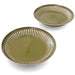 Mino Ware Diner Plates, 8.6 inch, Olive Green, Curry/Pasta, Japanese Ceramic Plates, Microwave/Dishwasher Safe, Set of 2