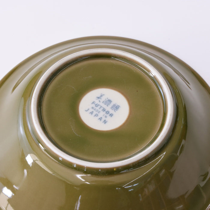 Mino Ware Emboss Tokusa Bowl Olive Green - 8 fl oz, 7 inch