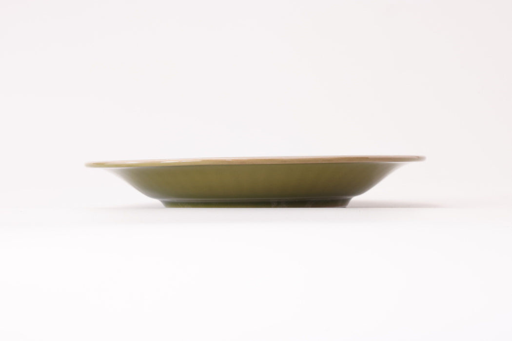 Mino Ware Emboss Tokusa Plate Olive Green - 6 inch