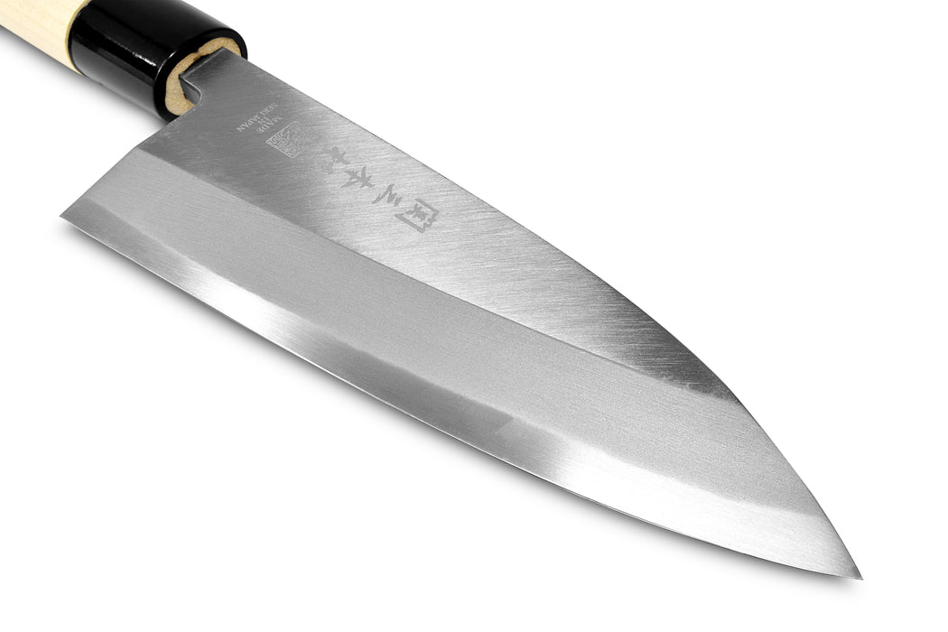 Seki Sanbonsugi Forged Japanese Deba Knife 5.9 inch (150mm) - Japanese Stainless Steel Kitchen Knives, Wooden Handle, Made in Seki Japan