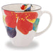 Mino Ware Floral Mug Cup Set, 3.6 inch, Red Sasanqua, White Magnolia, Japanese Ceramic Coffee Mug, 6.8 floz Set of 2