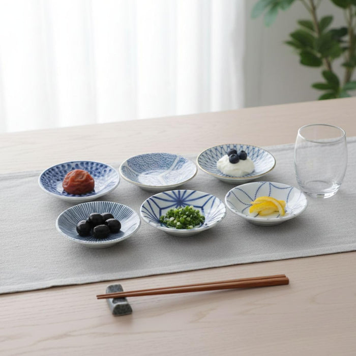 Japanese Plates Soy Sauce Dishes Sushi Mini Plate, Asian Plates, 3.93 inch, Set of 6