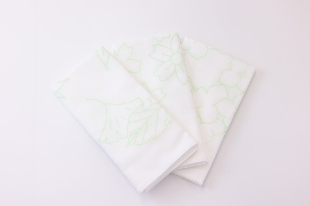 Hida Sashiko 3 Pattern Sewing Set - White Cotton Cloth & Thread
