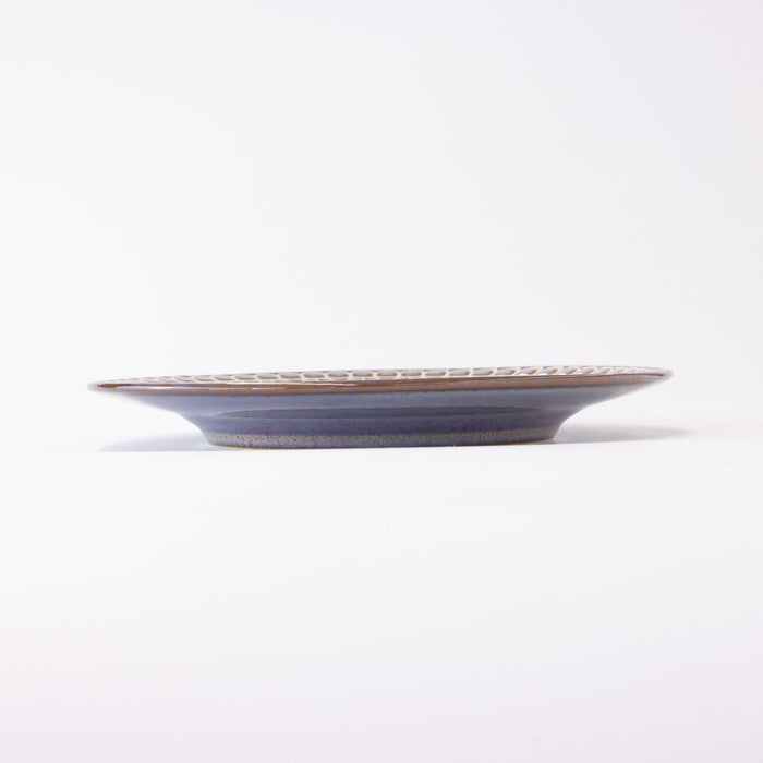 Mino Ware Lace Wide Rim Plate Brown - 7 inch