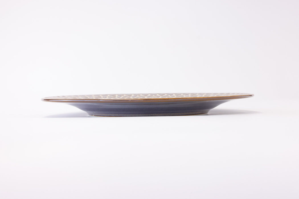 Mino Ware Lace Wide Rim Plate Brown - 9 inch