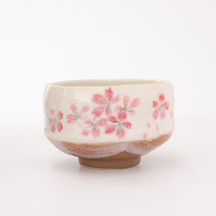 Mino Ware Mini Matcha Bowl, 3.7 inch, Heian-Sakura Red, Japanese Pottery, Small Tea Bowl, 5.4 floz