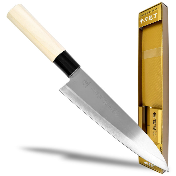 Seki Japan TSUBAZO Japanese Chef Kitchen Knife, Stainless Steel Gyuto Knife, Shiraki Handle, 185 mm (7.3 in)