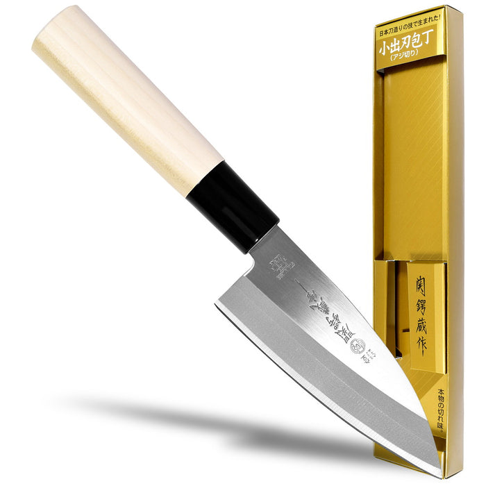 Seki Japan TSUBAZO Small Deba Knife, Japanese Sushi Chef Knife, Stainless Steel Sashimi Shiraki Handle, 105 mm (4.1 in)