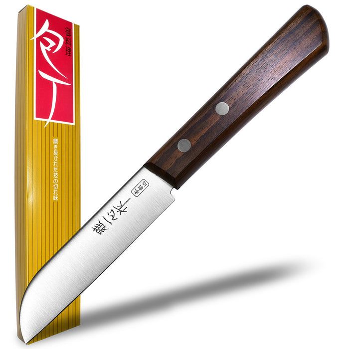 Seki Japan Miyabi Isshin KANETSUGU Utility Petty Knife 90 mm (3.5 in) AUS8 SUS410 Stainless Steel Fruit Knife, Rose Wood Handle,