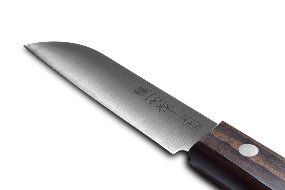 Seki Japan Miyabi Isshin KANETSUGU Utility Petty Knife 90 mm (3.5 in) AUS8 SUS410 Stainless Steel Fruit Knife, Rose Wood Handle,