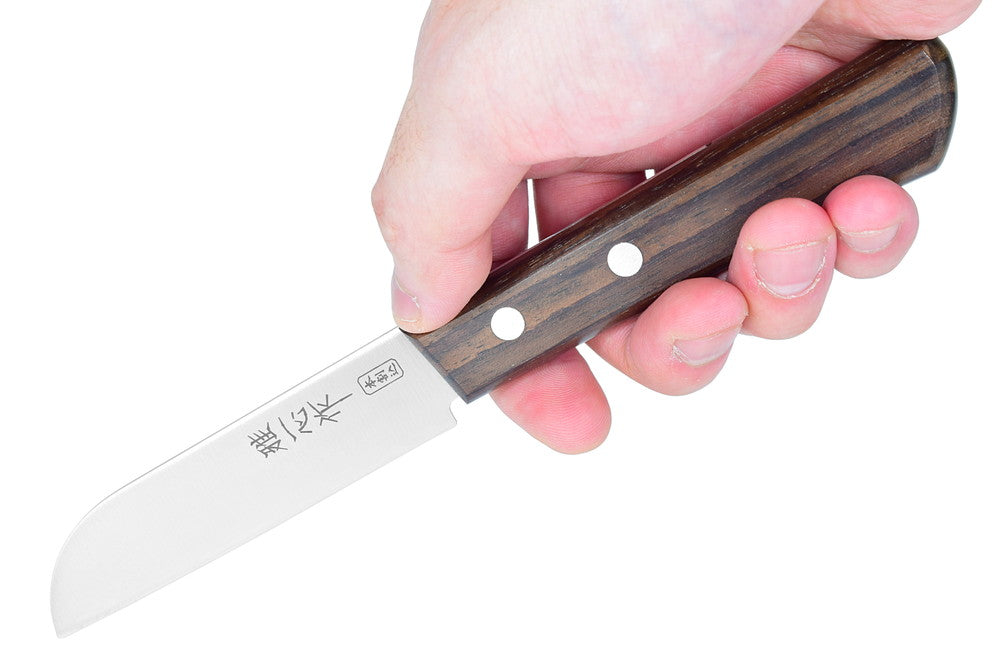 Seki Japan Miyabi Isshin KANETSUGU Utility Petty Knife 90 mm (3.5 in) AUS8 SUS410 Stainless Steel Fruit Knife, Rose Wood Handle,