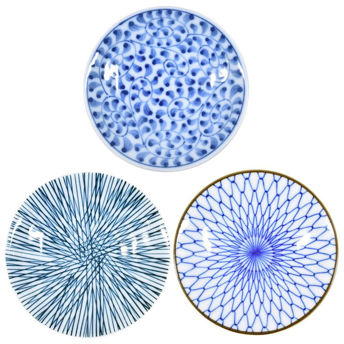 Japanese Plates Soy Sauce Dishes Sushi Mini Plate, Asian Plates, 3.93 inch, Set of 6