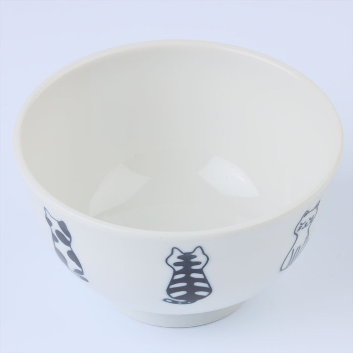 Mino Ware Osuwari-Neko Lightweight Cat Pattern Bowl - 12 fl oz, 5 inch