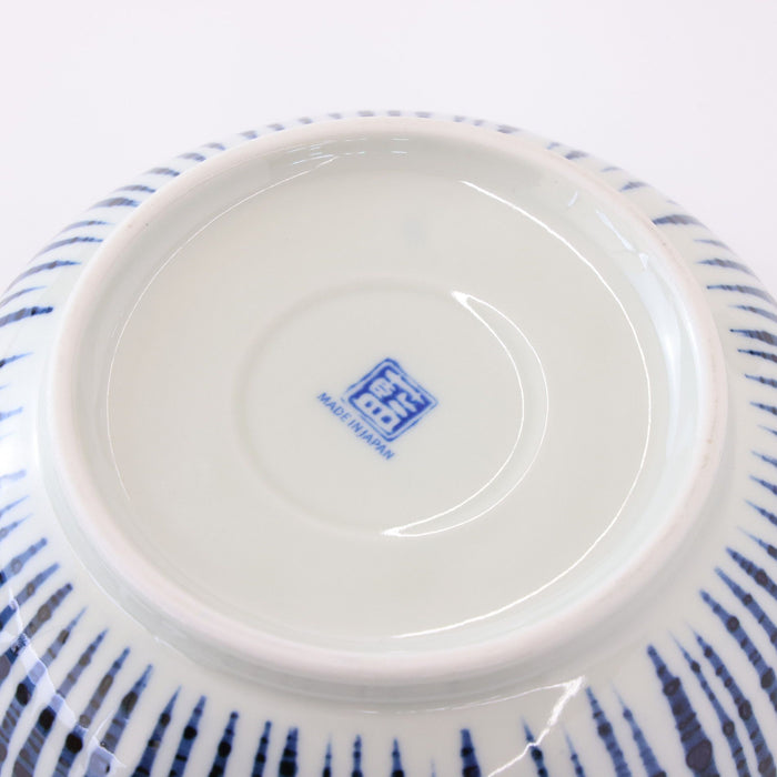 Mino Ware Blue Serving Bowl, Japanese Bowls Made in Japan,17 oz, Microwave & Dishwasher Safe,6.1 inch