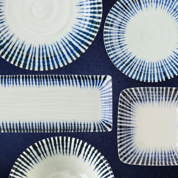 Mino Ware Blue Serving Bowl, Japanese Bowls Made in Japan,17 oz, Microwave & Dishwasher Safe,6.1 inch