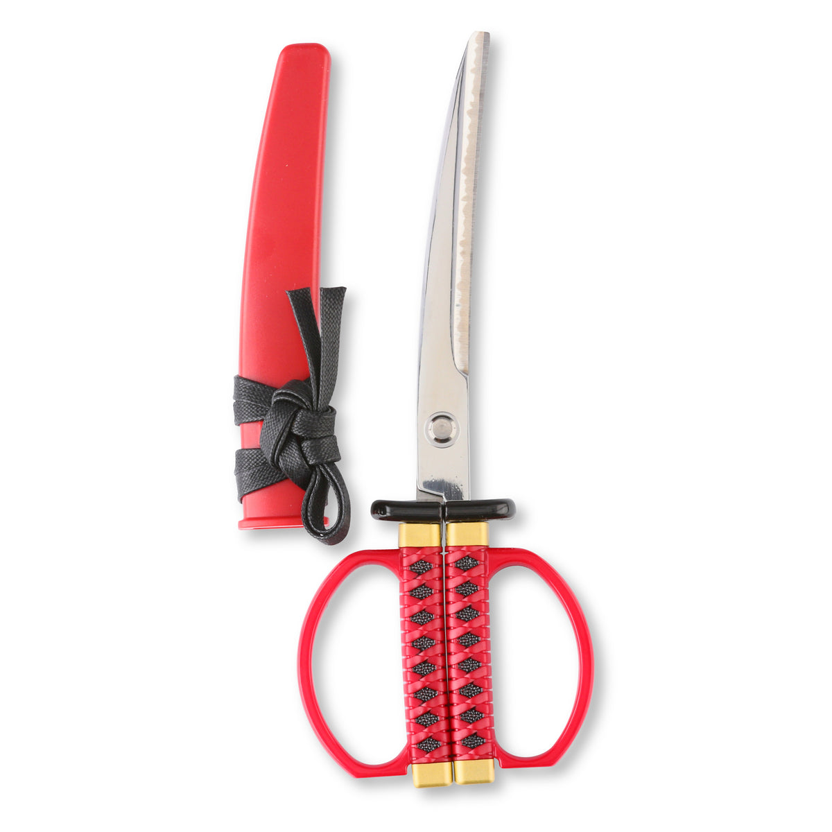 Japanese Samurai Sword Scissors Red — Product of Gifu Japan