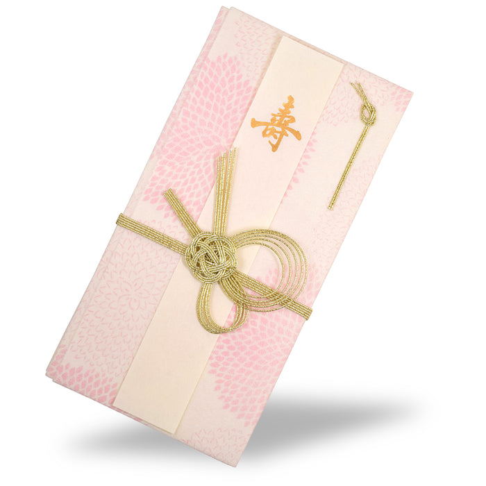 Mino Washi Hanagoromo Pink Flour Design Gift Envelope