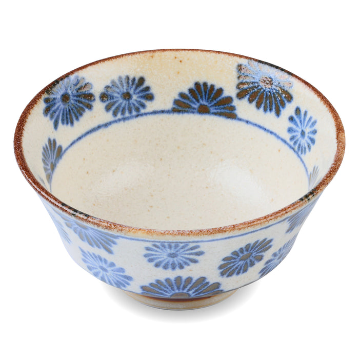 Mino Ware Paikaji Frower Pattern Curved Bowl - 9 fl oz, 5 inch